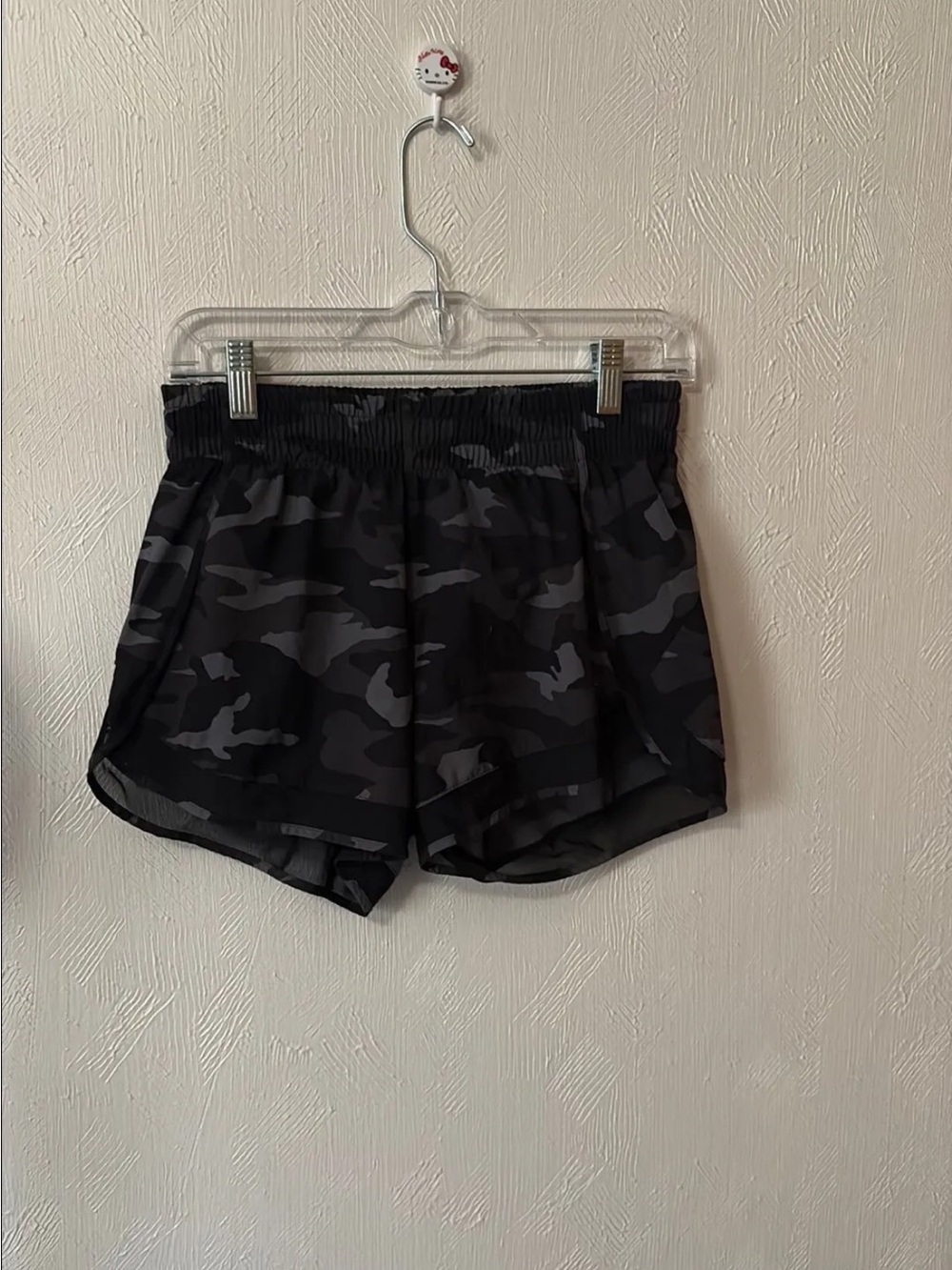 Athleta Black & Gray Camo Athletic Shorts